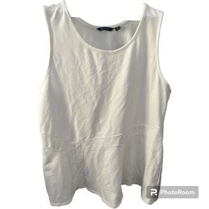 H by Halston Women’s White Swing Style Sleeveless Knit Tank Top